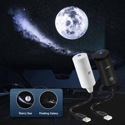 Car Home Galaxy Star Projection Lamp 360° Rotate USB Atmosphere Light