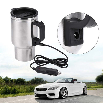 12V Car Heating Kettle Stainless Steel Electric Coffee Tea Mug Pot Bottle