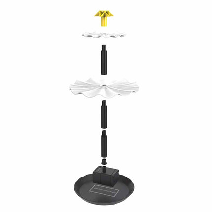 3-Tier Solar Bird Bath Fountain with Pump and Solar Panel for Garden