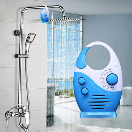 Portable Waterproof AM FM Radio Shower Hanging Bathroom Music Radio
