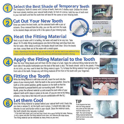 3X Instant Smile Comfort Fit Flex Teeth Top Temporary Replacement Repair