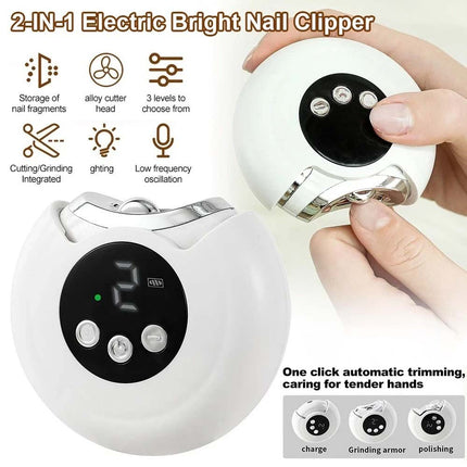 Electric Nail Clippers Rechargeable Automatic Trimmer Safe File Cutter