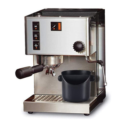Coffee Waste Container with Knock Bar & Tamper Tube, Black Bucket for Barista