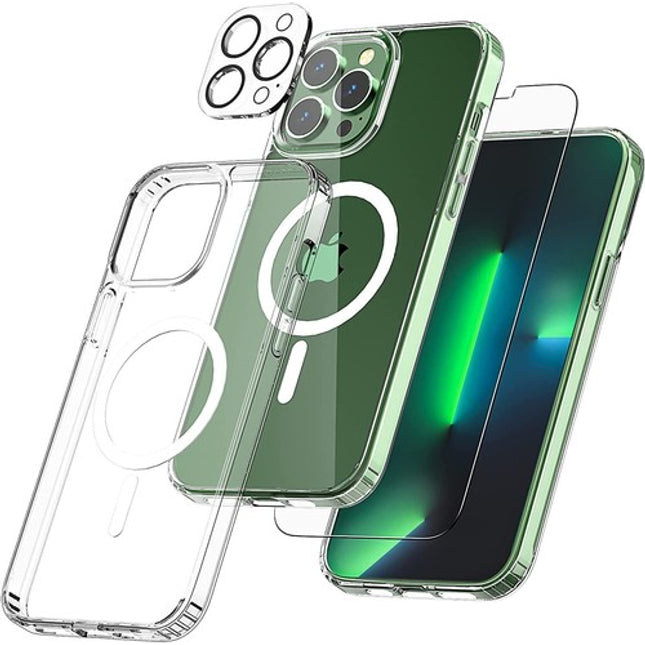 For iPhone 14 Pro Max Plus: MagSafe Shockproof Case & Full Protector Set