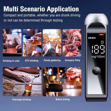 Rechargeable Digital Breathalyzer Alcohol Tester Analyzer Detector