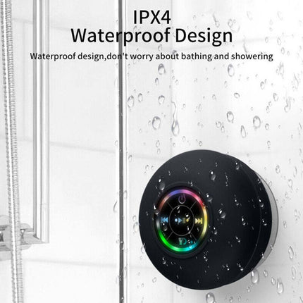 Portable Waterproof LED Bluetooth Speaker Wireless Shower Bathroom Subwoofer