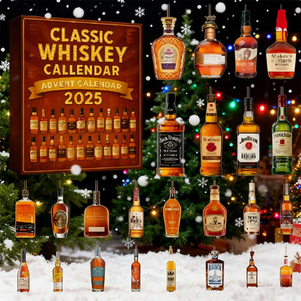 2025 Advent Calendar 24 Days Wine Beer Bottle Christmas Ornaments