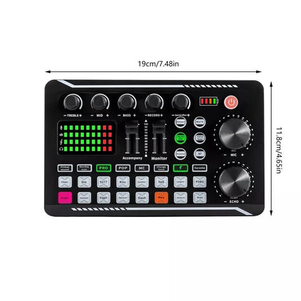 Portable Live Sound Card Audio Interface with DJ Effects & Voice Changer