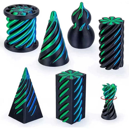 6 Pack Spiral Cone Toys, 3D Printed Impossible Pass-Through Anxiety