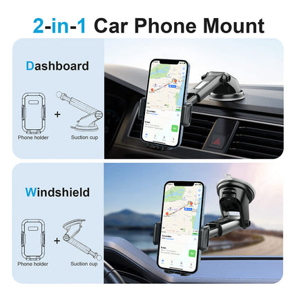 Universal Long Arm Car Mount Phone Holder with 360° Rotation