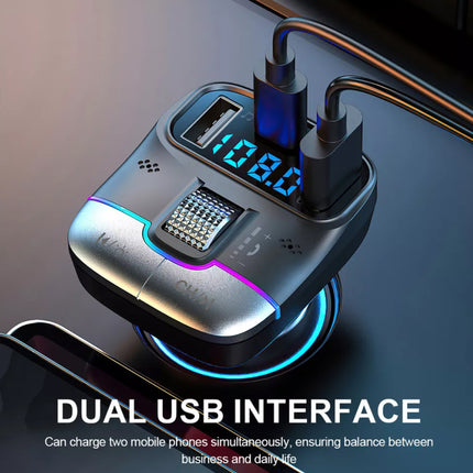 Bluetooth 5.3 Car FM Transmitter Wireless USB PD Fast Charger MP3 Player
