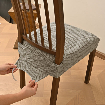 Stretch Dining Chair Seat Covers Jacquard Washable Removable Slipcover