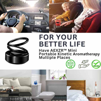 Portable Solar Kinetic Car Air Freshener with Aromatherapy