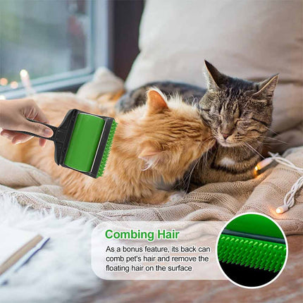 2-Pack Green Stick Pet Hair Remover, Reusable Washable for Clothes