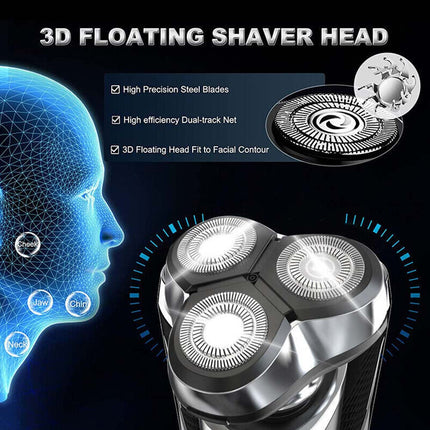 Men's Electric Shaver Dry Wet Cordless Razor USB Rechargeable Rotary