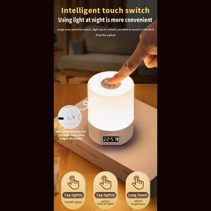 Touch Control LED Night Light with Remote & Digital Time Display Bedside