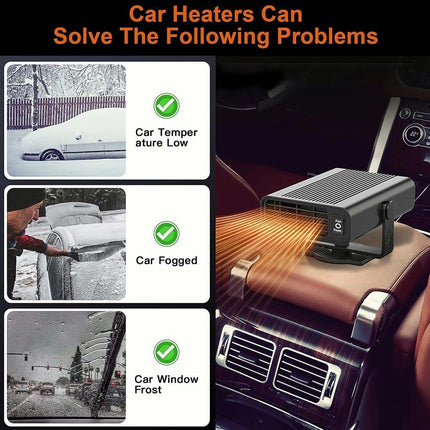 Portable Electric Car Heater DC 12V Heating Fan Defogger Defroster Demister