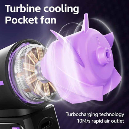 Portable Handheld Turbo Fan 3600mAh USB Rechargeable Adjustable Airflow