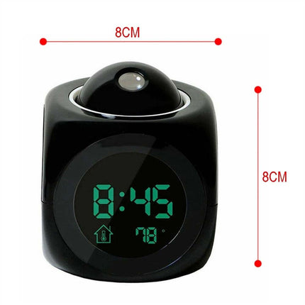 LED Display Projection Clock Temperature Projector Alarm Smart Time Digital