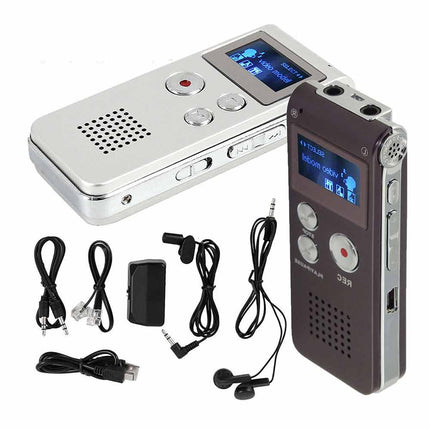8GB Digital Voice Recorder with MP3 Player Rechargeable USB