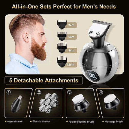 7 Head Electric Shaver Men Bald Beard Hair Skull Trimmer Remover Razor