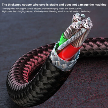 Pisen 3-in-1 Aluminum Alloy Braided Charging Cable for iPhone & Samsung