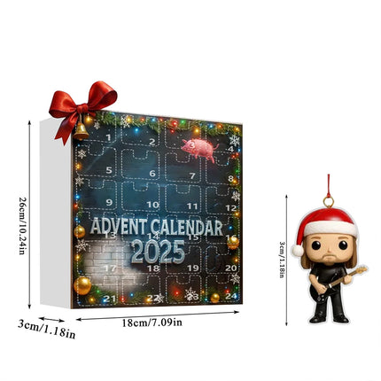 2025 Rock Band Advent Calendar Pendant Toy Xmas Gift 24 Day Countdown