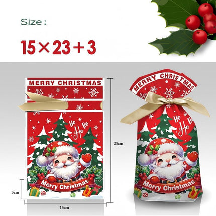 50PCS 3Patterns Christmas Wrapping Bags Gift Bags 15X23CM Xmas Day