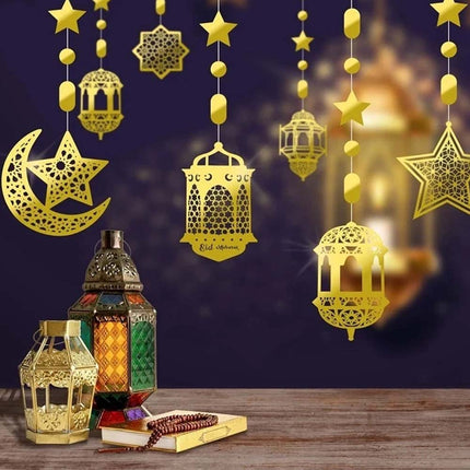 Eid Mubarak 8x Hanging Pendant Ramadan Muslim Party Streamer Banner
