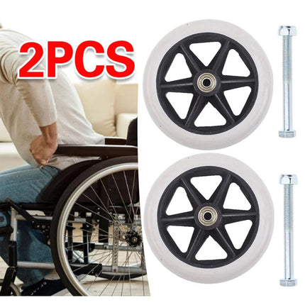 2X 7" Heavy Duty Wheelchair Front Wheels Smooth Caster Solid Replacement