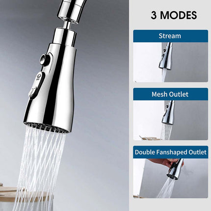 Kitchen Sink Faucet Sprayer 360° Swivel Nozzle Extender Replacement 3 Modes