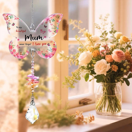 Mothers Day Unique Gift for Mum from Daughter Son, Butterfly Acrylic Suncatcher
