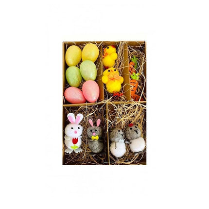 Carrot Egg Bunny Chick Easter Decoration Set, Plastic & Felt Party Items