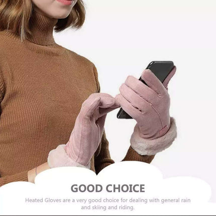 USB Heated Gloves Women Hand Warmer Ladies Winter Warm Gloves