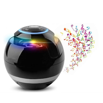 Portable Bluetooth Sphere Speaker, Mini LED Light, Outdoor USB Rechargeable