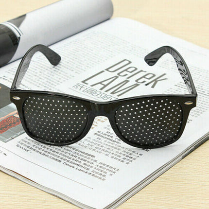 2 Pair Stenopeic Pinhole Glasses Antifatigue Vision Improver Sunglasses