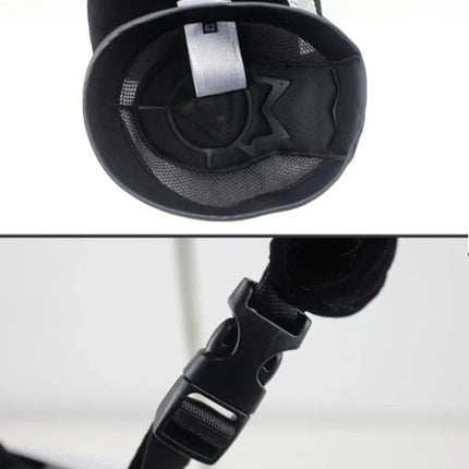 Adjustable Horse Riding Helmet Half Cover Safety Black 58cm
