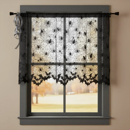 Halloween Lamp Shade & Fireplace Cover, Lace Cobweb Spider Gothic Decor