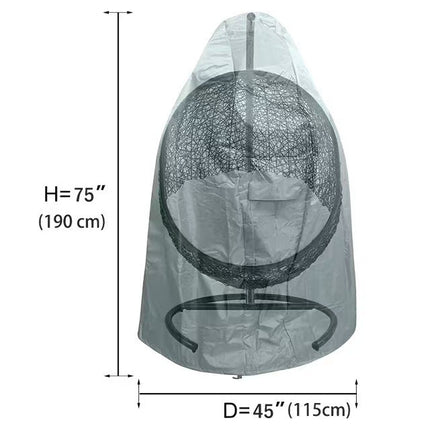 Outdoor Hanging Egg Chair Cover 210D Waterproof Oxford Dust Rain Protection