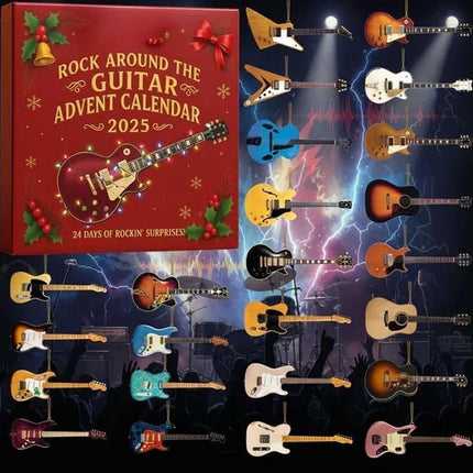2025 Guitar Advent Calendar, 24 Days Christmas Countdown 2D Flat