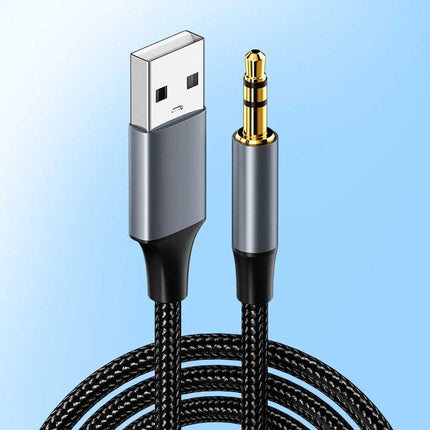 USB to 3.5mm Audio Cable Male to Male Aux Line Adapter Wire