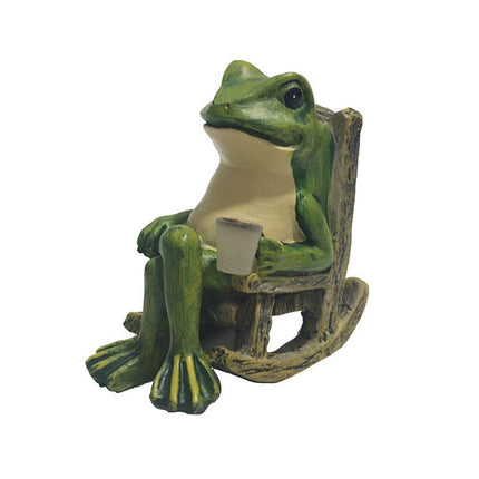 Solar Powered Frog Statue LED Light, Mini Garden Ornament Indoor/Outdoor