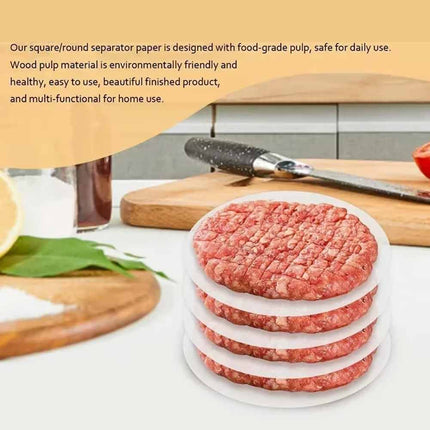 100Pcs 12cm Non-Stick Round Wax Discs for Hamburger Burger Patty Papers