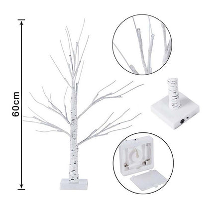 Easter LED Pre-Lit Birch Twig Tree Party Decoration with 24 Eggs
