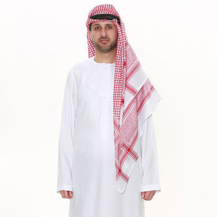 Men Arab Keffiyeh Shemagh Scarf Muslim Turban Palestine Headwrap