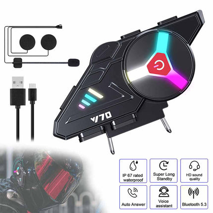 LED Wireless Bluetooth Helmet Headset for Motorcycle & Motorbike