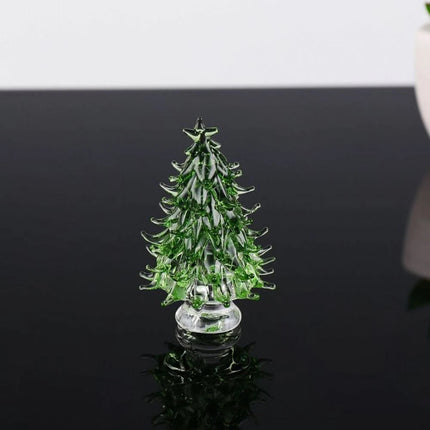 Cute Crystal Tree Figurine 3D Statue Christmas Miniature Home Decor Cover