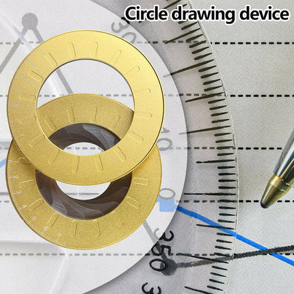 Multi-Function Adjustable Circular Compass Ruler for Drawing & Measuring