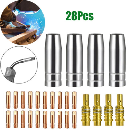 28PCS MIG Welding Torch Accessories & Consumables Replacement Set