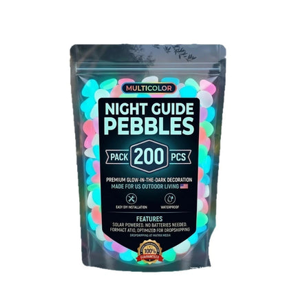 200PCS Glow in the Dark Garden Stones Luminous Outdoor Decoration Gifts